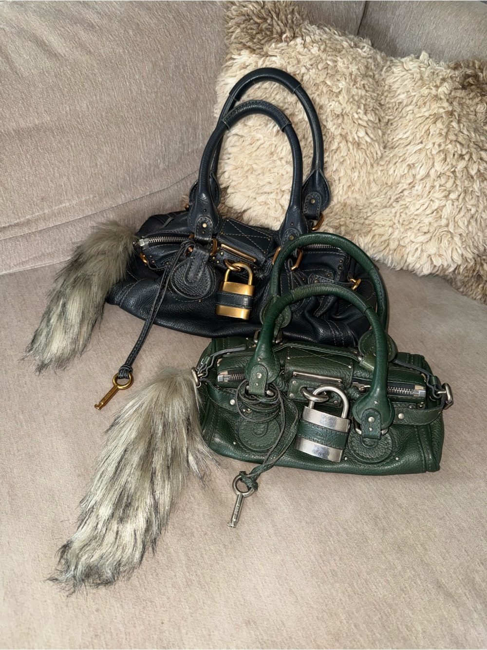 CHLOE Paddington Charcoal Dark Gray Gold Satchel Y2K Bag Shoulder Phoebe Philo - Picture 3 of 15